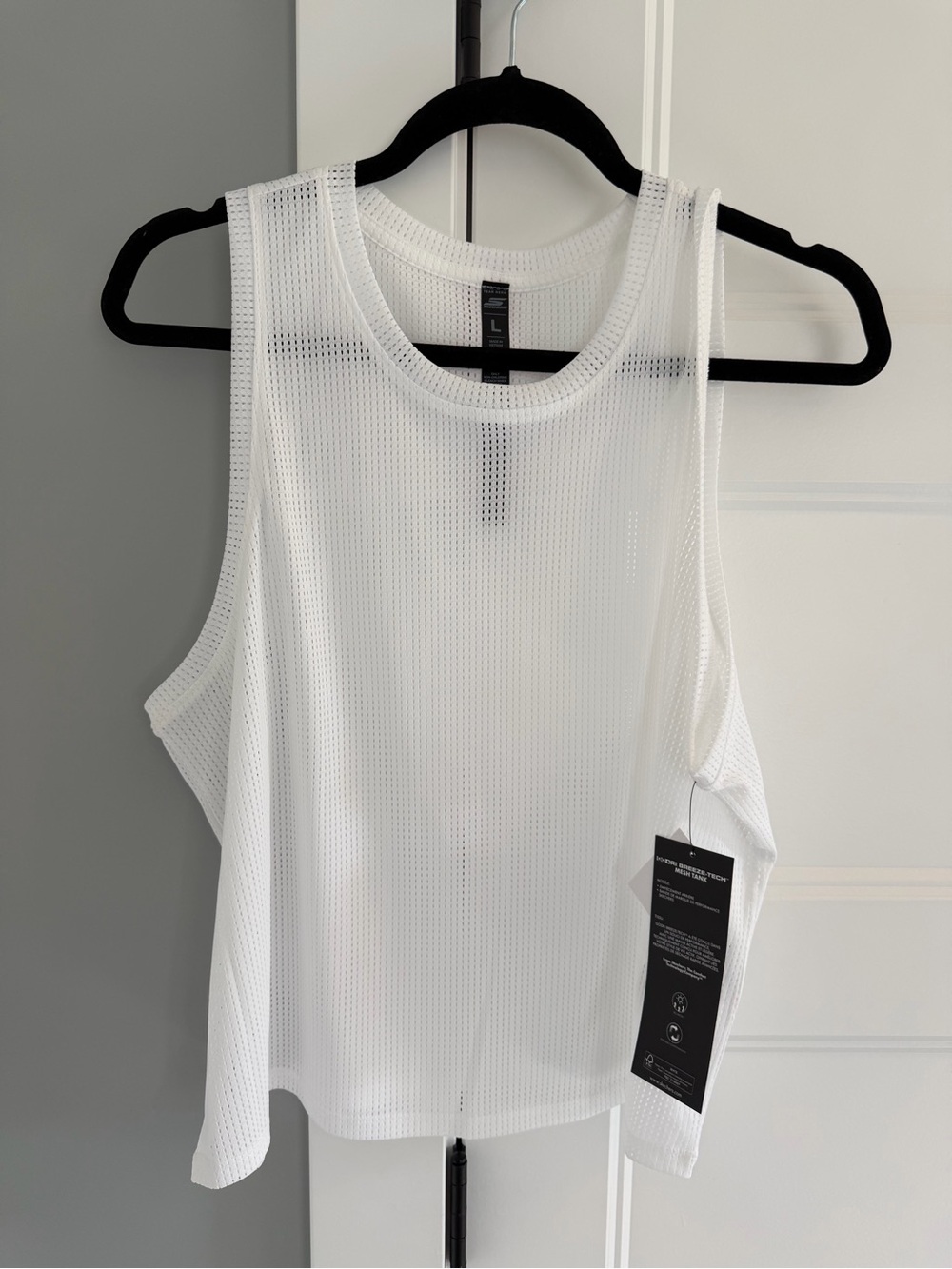 Skechers White Mesh Athletic Tank Top